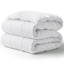 White folded comforter set with soft quilted design