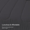 Luxury bed in a bag comforter set featuring comforter, 2 shams, sheets and pillowcases for Queen or King bed.