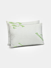 Neutral background shot of Beddora Bamboo Pillow highlighting its breathable bamboo cover and adaptive support filling.