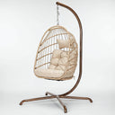 Hanging Egg Chair with Stand, Beige