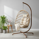 Hanging Egg Chair with Stand, Beige