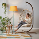 Hanging Egg Chair with Stand, Beige