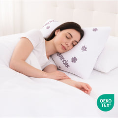 Relaxing sleep pillow with soft, breathable outer fabric and plush construction suitable for everyday use. 