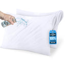 Beddora pillow protectors in white, soft breathable cotton with secure zippered closure to block dust mites, allergens, and spills.