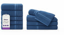 Beddora Soft Touch Bath Towels – 100% Cotton, Quick-Dry & Ultra Absorbent – 27 x 54 in, Luxury Set (Pack of 8) – Navy Blue