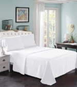 TC 85 - 100% Cotton Sheet Set- Twin - King- Queen - Full - white-color